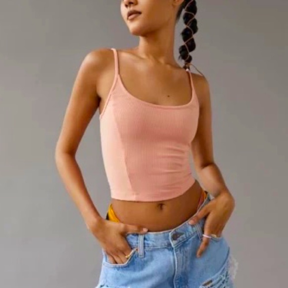 Urban Outfitters Cabana Cropped Cami - Coral